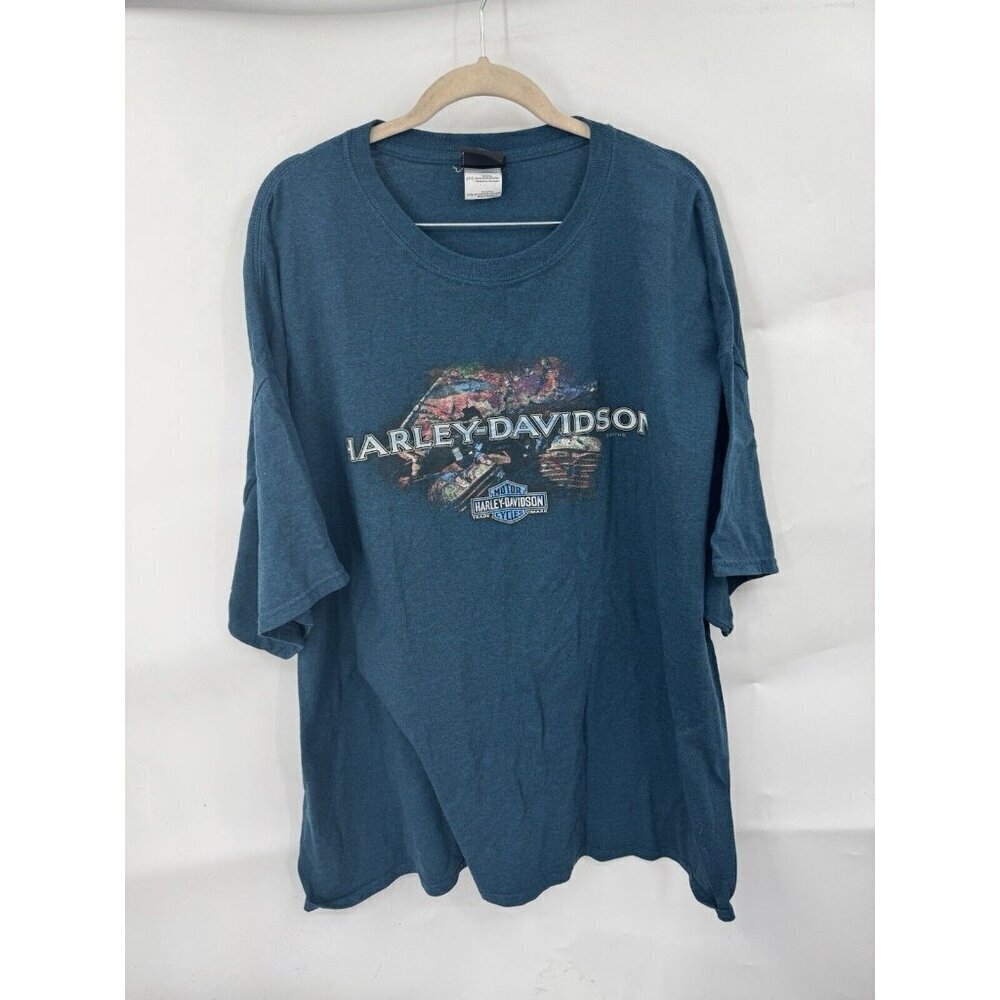 Harley Davidson Tee‎ Men's 3XL Turquoise Kentucky Graphic Short Sleeve Shirt